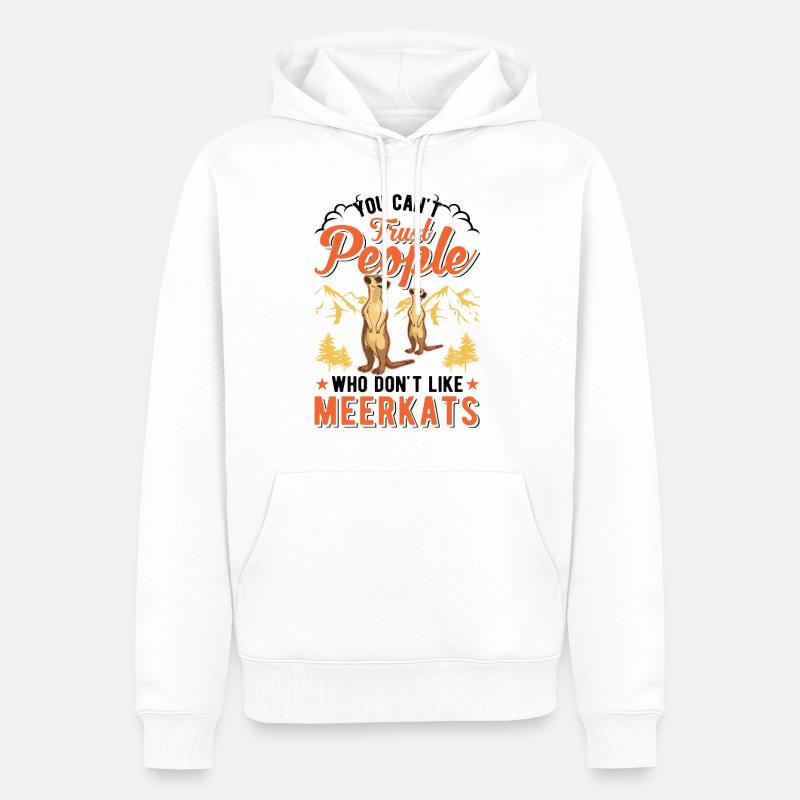 Erdmännchen Geschenk Meerkat - Männer Premium Bio Hoodie - Weiß