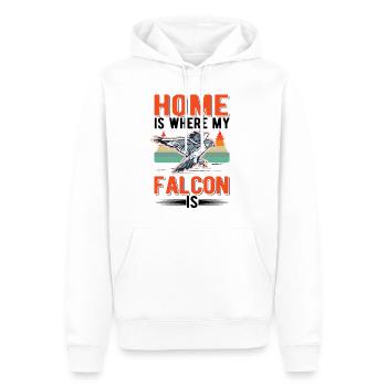 Zuhause ist wo meine Falke ist Turmfalke Falkner - Männer Premium Bio Hoodie - Weiß - Vorne - Nico (187cm)