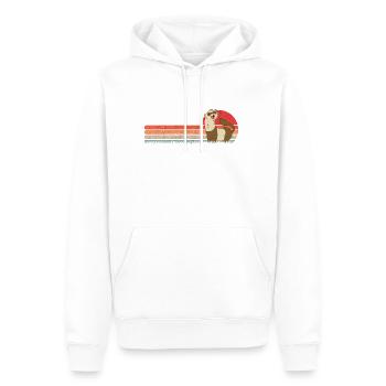 Ferret Retro Weasel Vintage - Sweat à capuche Premium bio Homme - blanc - Devant - Nico (187cm)