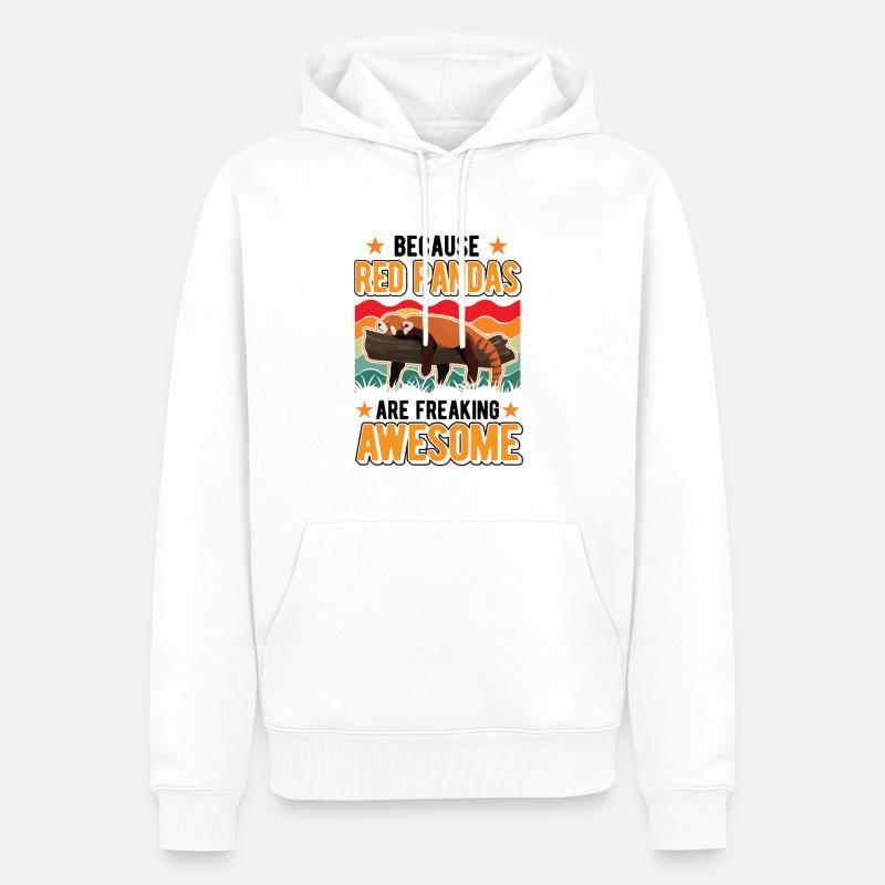 Roter Panda Geschenk Red Panda - Männer Premium Bio Hoodie - Weiß