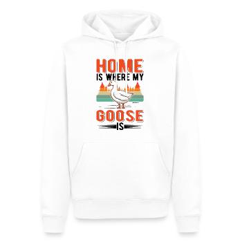 La maison est l’endroit où mon oie est Oie Oie Oie - Sweat à capuche Premium bio Homme - blanc - Devant - Nico (187cm)