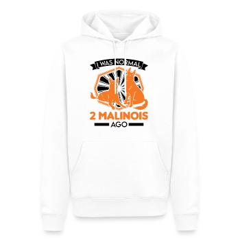 J’étais normal il y a 2 malinois Berger Belge - Sweat à capuche Premium bio Homme - blanc - Devant - Nico (187cm)