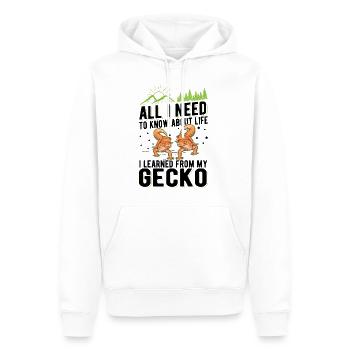 Gecko Cadeau Léopard Gecko - Sweat à capuche Premium bio Homme - blanc - Devant - Nico (187cm)