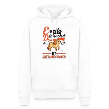 Easily distracted by Shetland Ponies Shetty - Männer Premium Bio Hoodie - Weiß - Vorne - Nico (187cm)