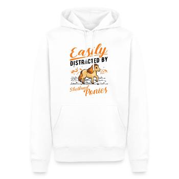 Easily distracted by Shetland Ponies Shetty - Männer Premium Bio Hoodie - Weiß - Vorne - Nico (187cm)