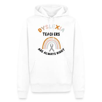 Thérapie de la dyslexie pour le mois de la dyslexie - Sweat à capuche Premium bio Homme - blanc - Devant - Nico (187cm)