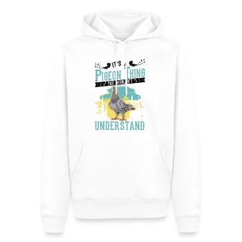 C’est un truc de pigeon pigeon fancier ville pigeon pigeon - Sweat à capuche Premium bio Homme - blanc - Devant - Nico (187cm)