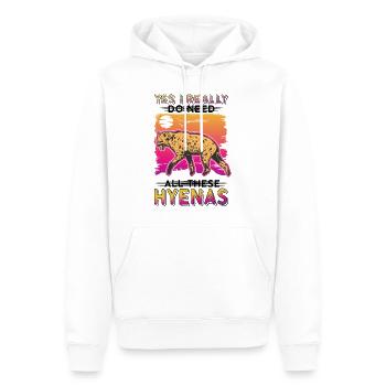 Oui, j’ai vraiment besoin de toutes ces hyènes - Sweat à capuche Premium bio Homme - blanc - Devant - Nico (187cm)