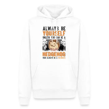 Sois toujours toi-même Hérisson Igel - Sweat à capuche Premium bio Homme - blanc - Devant - Nico (187cm)