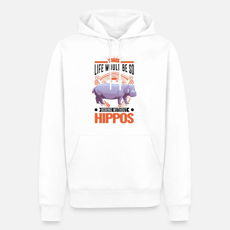 Nilpferd Geschenk Hippo Flusspferd - Männer Premium Bio Hoodie - Weiß
