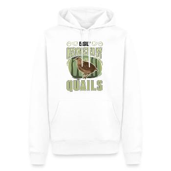 Easily distracted by Quails quail - Men’s Premium Organic Hoodie - white - Front - Nico (187cm)
