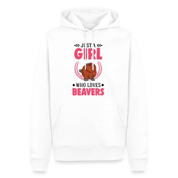 Biber Mädchen Biberdamm - Männer Premium Bio Hoodie - Weiß - Vorne - Nico (187cm)