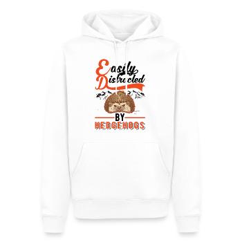 Facilement distrait par les hérissons Igel - Sweat à capuche Premium bio Homme - blanc - Devant - Nico (187cm)