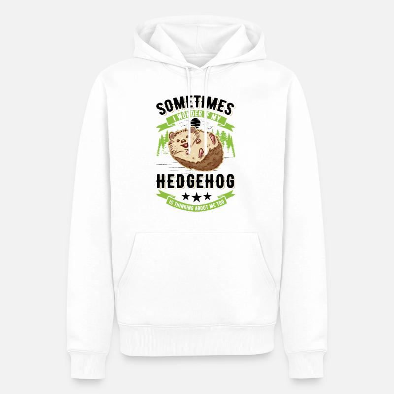 Igel Geschenk Stacheligel - Männer Premium Bio Hoodie - Weiß