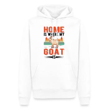 Zuhause ist wo meine Ziege ist Ziegenwirt - Männer Premium Bio Hoodie - Weiß - Vorne - Nico (187cm)