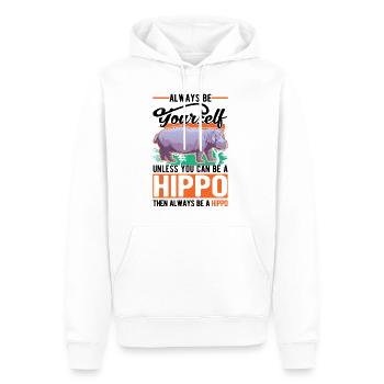 Soyez toujours vous-même hippopotame hippopotame hippopotame - Sweat à capuche Premium bio Homme - blanc - Devant - Nico (187cm)