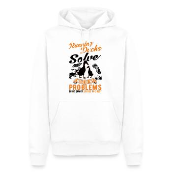 Indian Running Duck Gift Running Duck - Men’s Premium Organic Hoodie - white - Front - Nico (187cm)