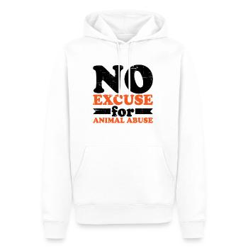 Aucune excuse pour la maltraitance des animaux 6 - Sweat à capuche Premium bio Homme - blanc - Devant - Nico (187cm)
