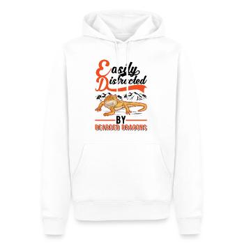 Facilement distrait par Bearded Dragons Bartagame - Sweat à capuche Premium bio Homme - blanc - Devant - Nico (187cm)