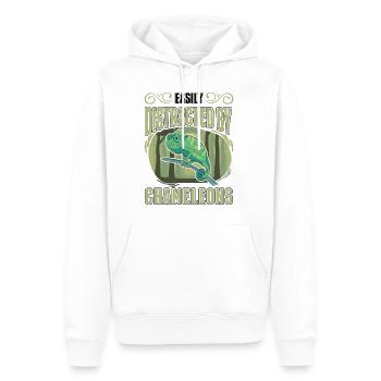Easily distracted by Chameleons Chameleon - Men’s Premium Organic Hoodie - white - Front - Nico (187cm)