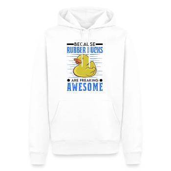 Parce que les canards en caoutchouc sont géniaux - Sweat à capuche Premium bio Homme - blanc - Devant - Nico (187cm)