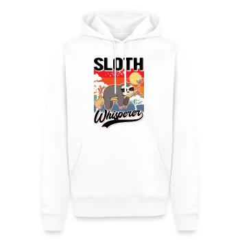Faultier Flüsterer Sloth Whisperer - Sweat à capuche Premium bio Homme - blanc - Devant - Nico (187cm)