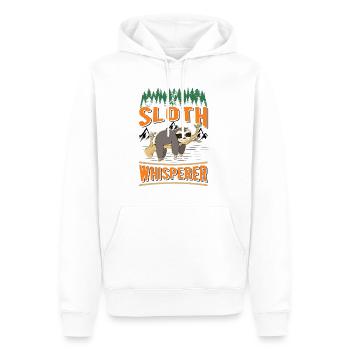 Faultier Flüsterer Sloth Whisperer - Sweat à capuche Premium bio Homme - blanc - Devant - Nico (187cm)