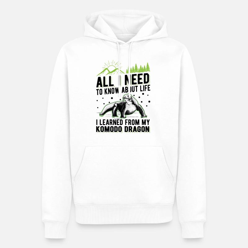Komodowaran Komododrache Waran - Männer Premium Bio Hoodie - Weiß