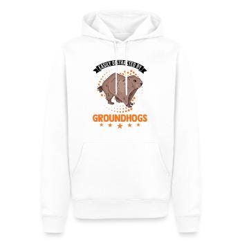 Easily distracted by Groundhogs Marmot Murmeltier - Männer Premium Bio Hoodie - Weiß - Vorne - Nico (187cm)