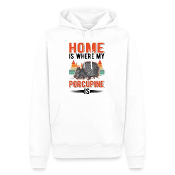 Home is where my porcupine is - Men’s Premium Organic Hoodie - white - Front - Nico (187cm)