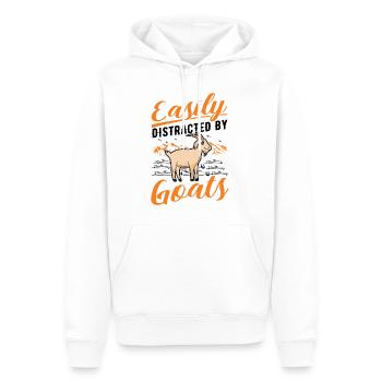 Facilement distrait par les chèvres Ziegenwirt Goat - Sweat à capuche Premium bio Homme - blanc - Devant - Nico (187cm)