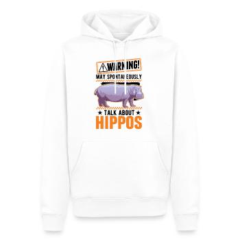Warning Hippo Hippo Hippo Hippo - Men’s Premium Organic Hoodie - white - Front - Nico (187cm)