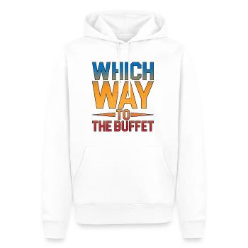 Which Way To The Buffet 12 - Männer Premium Bio Hoodie - Weiß - Vorne - Nico (187cm)