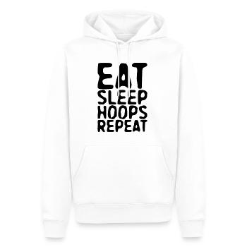 Eat Sleep Hoops Repeat - Männer Premium Bio Hoodie - Weiß - Vorne - Nico (187cm)