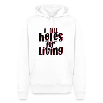 Je remplis des trous pour vivre 2 - Sweat à capuche Premium bio Homme - blanc - Devant - Nico (187cm)