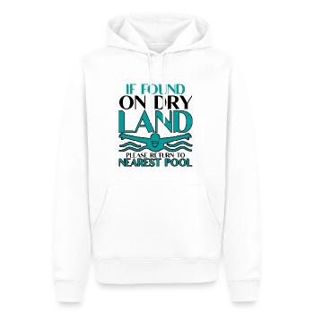 If Found On Dry Land, Return To Nearest Pool 2 - Männer Premium Bio Hoodie - Weiß - Vorne - Nico (187cm)