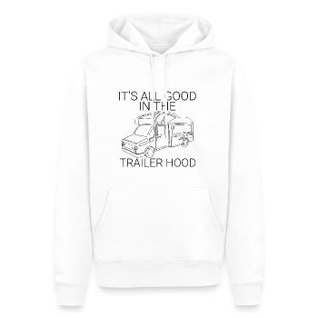 Tout va bien dans le capot de la remorque - Sweat à capuche Premium bio Homme - blanc - Devant - Nico (187cm)