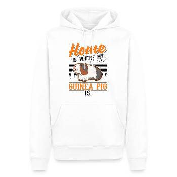 Cochons d’Inde à la maison Cochon d’Inde - Sweat à capuche Premium bio Homme - blanc - Devant - Nico (187cm)
