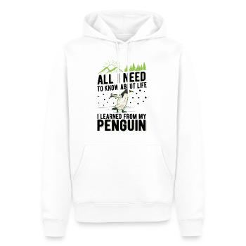 Pingouin Cadeau Pingouin - Sweat à capuche Premium bio Homme - blanc - Devant - Nico (187cm)