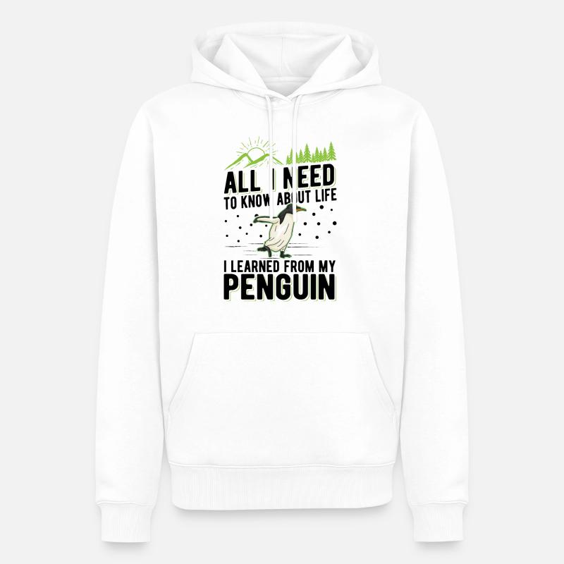 Pinguin Geschenk Penguin - Männer Premium Bio Hoodie - Weiß