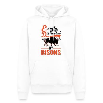 Facilement distrait par les bisons Buffle d’eau Buffle - Sweat à capuche Premium bio Homme - blanc - Devant - Nico (187cm)