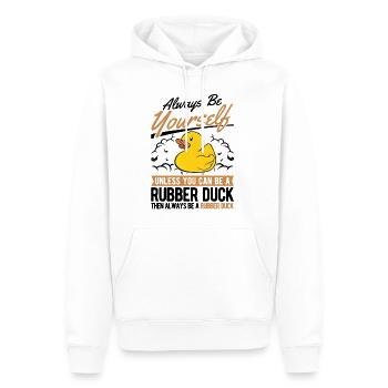 Soyez toujours vous-même Canard en caoutchouc Gummiente - Sweat à capuche Premium bio Homme - blanc - Devant - Nico (187cm)
