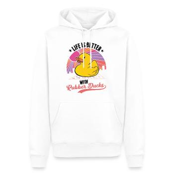 Life is better with rubber ducks - Men’s Premium Organic Hoodie - white - Front - Nico (187cm)