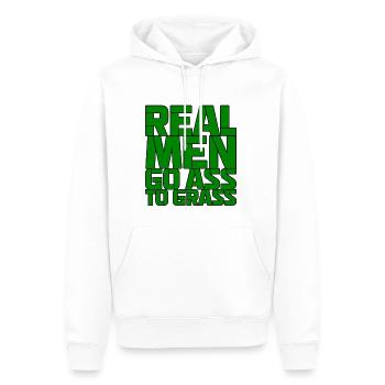 Real Men Go Ass To Grass - Männer Premium Bio Hoodie - Weiß - Vorne - Nico (187cm)