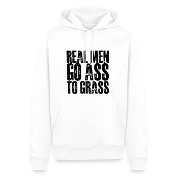 Real Men Go Ass To Grass 2 - Männer Premium Bio Hoodie - Weiß - Vorne - Nico (187cm)