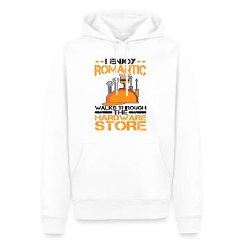 Enjoy Romantic Walks Through The Hardware Store14 - Men’s Premium Organic Hoodie - white - Front - Nico (187cm)