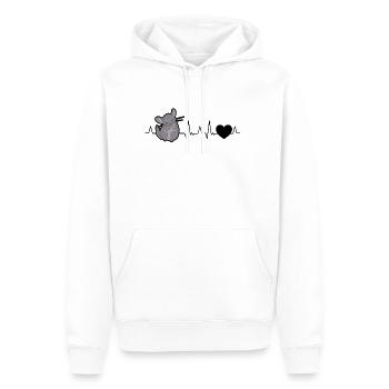 Chinchilla Herzschlag - Männer Premium Bio Hoodie - Weiß - Vorne - Nico (187cm)