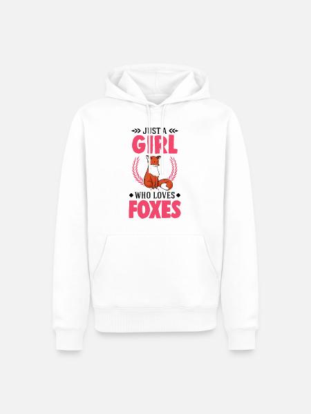 Fuchs Mädchen Geschenk - Männer Premium Bio Hoodie - Weiß