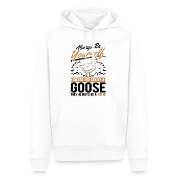 Oies Cadeau Goose Lovers Goose Éleveurs d’oies - Sweat à capuche Premium bio Homme - blanc - Devant - Nico (187cm)