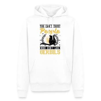 Gerbille Cadeau Rat de course mongol Gerbille - Sweat à capuche Premium bio Homme - blanc - Devant - Nico (187cm)